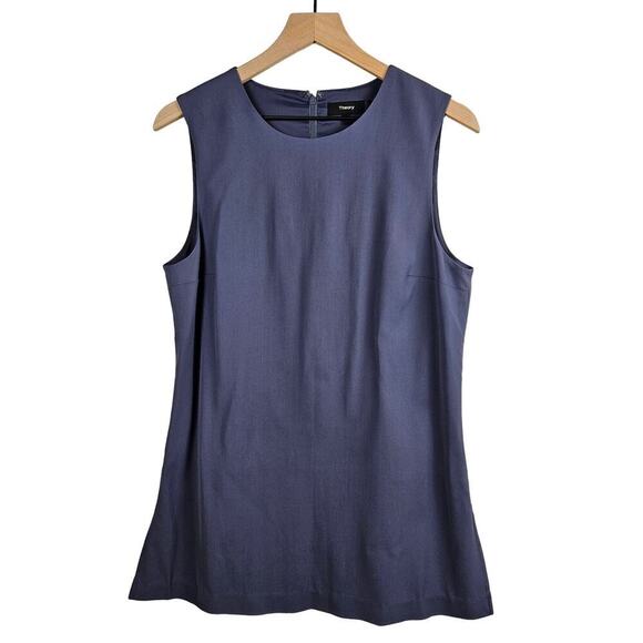 Theory Sheath Split Hem Tunic‎ Sleeveless Top L Blue - Picture 1 of 8